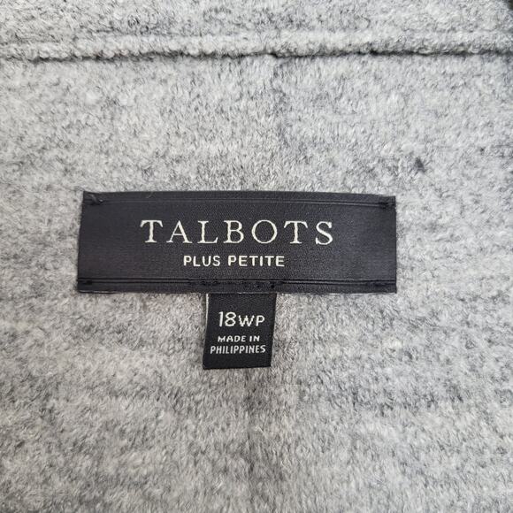 Talbots Light Gray Boiled Wool One Button Blazer Plus Size 18WP NWOT Minimalist - Picture 7 of 8